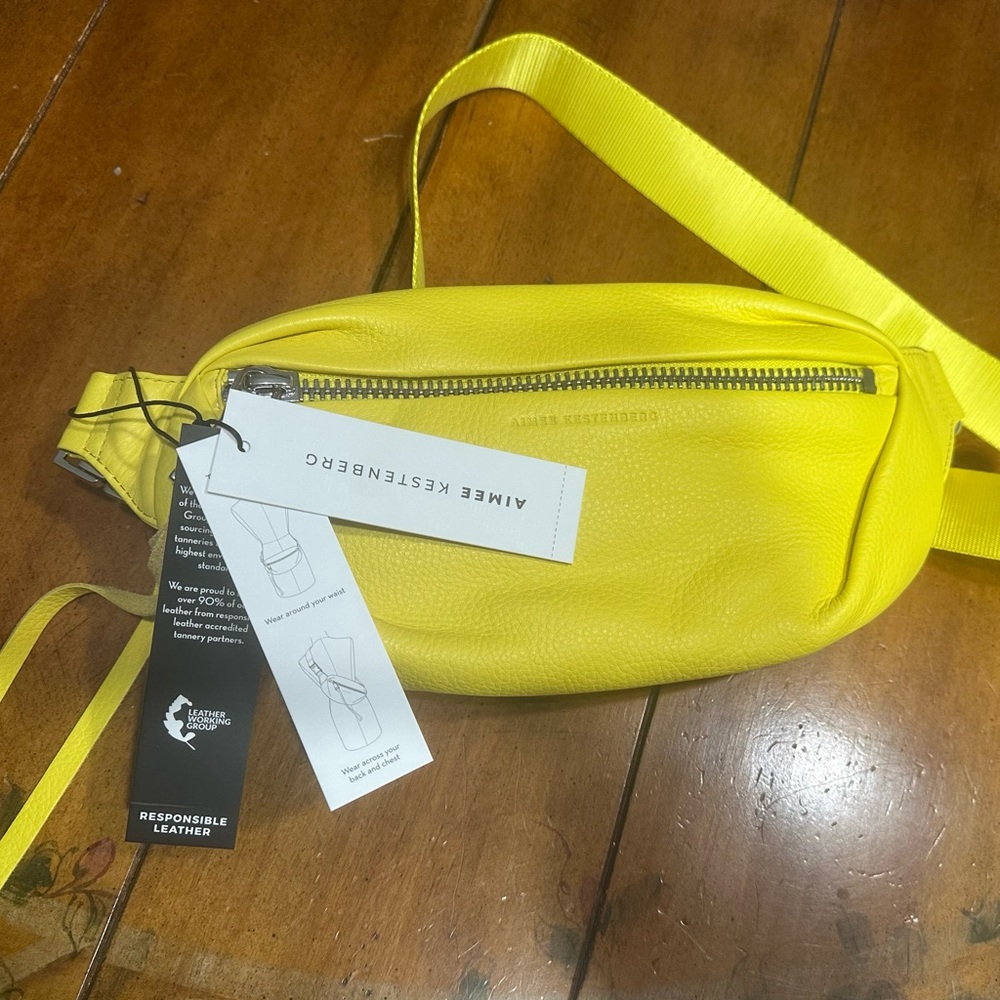 NWT Aimee Kestenberg Yellow Milan Bum Bag